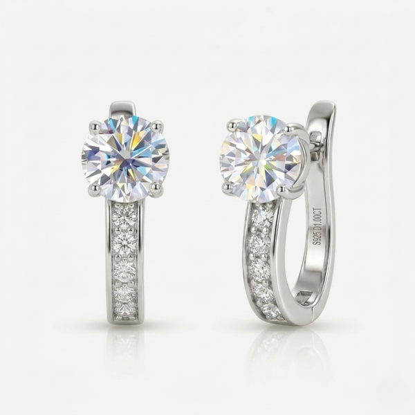 Premium Mia Earrings | White gold